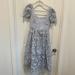 Self-Portrait Lace Dress in Light Blue
